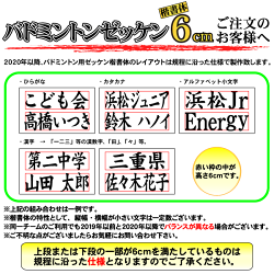 楷書体6cmの注意