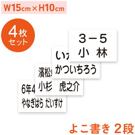 楽天1位 特価4枚セット 名入れ 体操服ゼッケン 2段 15×10cm