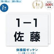 楽天1位 2枚セット 名入れ 体操服ゼッケン 一般サイズ 1～2段 15×10cm 20×15cm 選べる生地タイプ 入園…