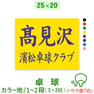 卓球カラーゼッケン 1〜2段 W25cm×H20cm 大会 チーム名 名入れ 布ゼッケン スポーツゼッケン