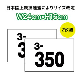 【 2枚セット】 陸上レーンナンバーカード2段レイアウト W24cm×H16cm