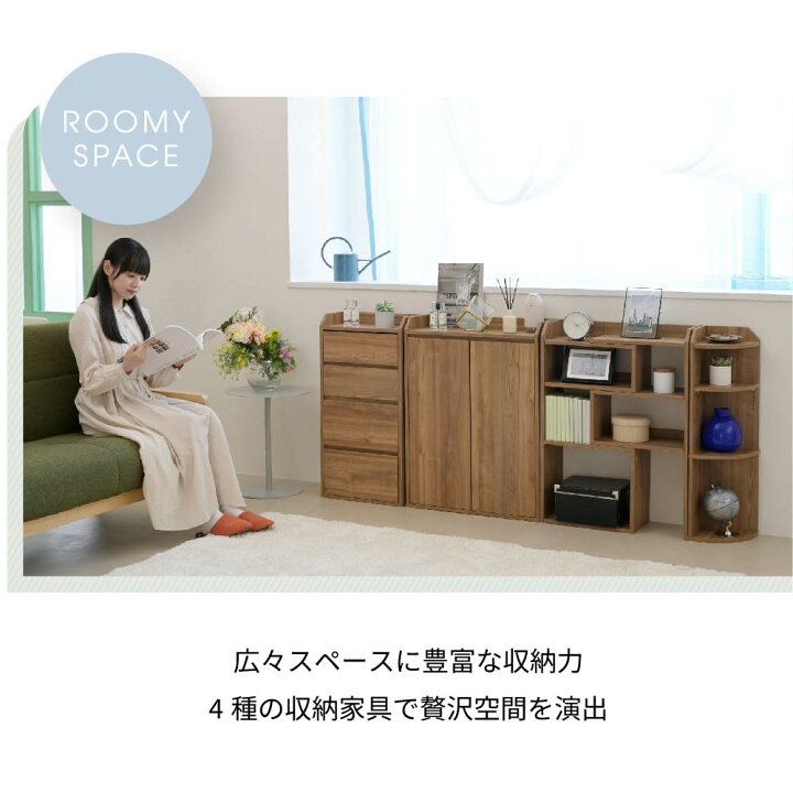 楽天市場】キッチン カウンター 下 収納 薄型 ミニ キャビネット 両扉 