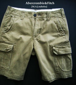 5476-7新品★アバクロンビー＆フィッチ Abercrombie&Fitch★ヴィンテージ短パン3215★ベージュ★MENS