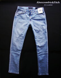 5488-90新品★アバクロンビー＆フィッチ Abercrombie&Fitch★ヴィンテージストレッチデニム3223 ATHLETIC SKINNY★薄色★MENS