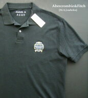 5601-3新品★アバクロンビー＆フィッチ Abercrombie&Fitch★胸ロゴ刺繍ポロシャツ3341★黒★MENS★大きい…