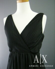 4610新品★アルマーニエクスチェンジ ARMANI EXCHANGE★A|Xデザインノースリワンピース★黒★XS★WOMENS★