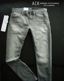 9722-3新品★アルマーニエクスチェンジ ARMANI EXCHANGE★A|X ヴィンテージデニム3308 J33 SUPER SKINNY★ライトグレー★MENS　ジーンズ