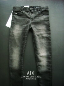 9732-6新品★アルマーニエクスチェンジ ARMANI EXCHANGE★A|X ヴィンテージJOGG系デニムパンツ3316 J14 SKINNY★黒系★MENS★メンズ　ストレッチ　ジーンズ