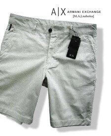 7827新品★アルマーニエクスチェンジ ARMANI EXCHANGE★A|X デザイン柄短パン2814★白系★MENS★