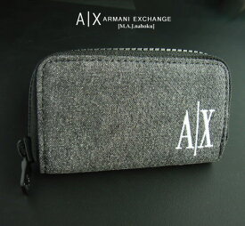 9661訳有・新品★アルマーニエクスチェンジ ARMANI EXCHANGEA｜X デニム地キーケース3303★黒系★MENS