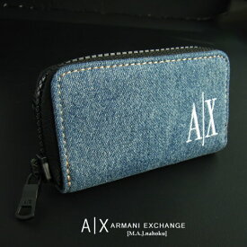 9659訳有・新品★アルマーニエクスチェンジ ARMANI EXCHANGEA｜X デニム地キーケース3302★紺系★MENS