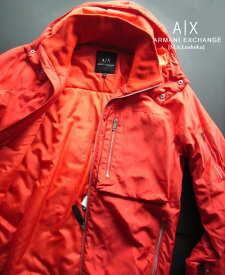 8966新品★アルマーニエクスチェンジ ARMANI EXCHANGE★中綿ナイロンダブルジップジャケット3118★赤★M★MENS★