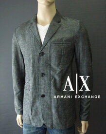 6727-8新品★アルマーニエクスチェンジ ARMANI EXCHANGE★麻リネンジャケット2504★グレー★MENS★