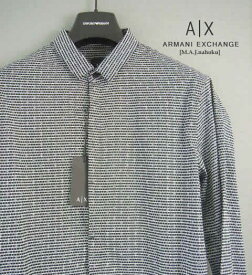 9754-5新品★アルマーニエクスチェンジ ARMANI EXCHANGE★ロゴロゴシャツ3316★黒系白★MENS★