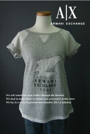 3750新品★アルマーニエクスチェンジ ARMANI EXCHANGE★A|Xラグラン半袖ロゴカットソー★グレー★XS★WOMENS★