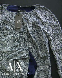 4769-70新品★アルマーニエクスチェンジ ARMANI EXCHANGE★デザインワンピース★紺系★WOMENS★