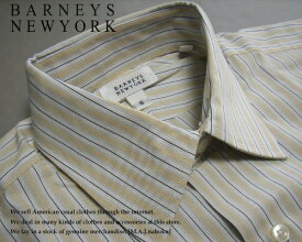 459-60新品★バーニーズ ニューヨーク BARNEYS NEWYORK★ストライプドレスシャツ★ベージュ系★MENS