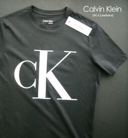 419-21新品★カルバン クライン　Calvin Klein★ロゴTシャツ3302★黒ロゴ白★MENS