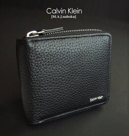 280新品★カルバン・クライン　Calvin Klein★★本革ラウンドジップ財布3102★黒★MENS★メンズ