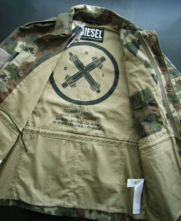 楽天市場】8640新品☆ディーゼル DIESEL☆迷彩ジップジャケットJ248 