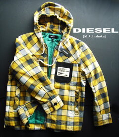 8153新品★ディーゼル　DIESEL★チェック柄ジップジャケットK118★黄色系★XS★MENS★