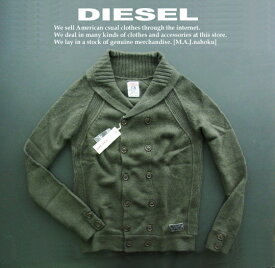 3019-21新品★ディーゼル　DIESEL★ダブルボタンニットジャケット★緑系カーキ★MENS★