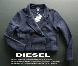 3086新品★ディーゼル　DIESEL★ウールジャケット★紺★L★WOMENS★