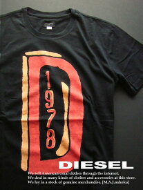 4714-7新品★ディーゼル　DIESEL★デザインロゴTシャツ2307★黒★MENS★