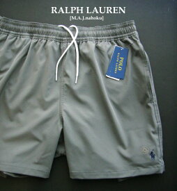 1918新品★ラルフローレン RALPH LAUREN★ロゴ水着短パンJ298★グレー★XL★MENS★