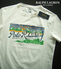 1788新品★ラルフローレン RALPH LAUREN★ロゴプリントTシャツJ227★白系★M★MENS★