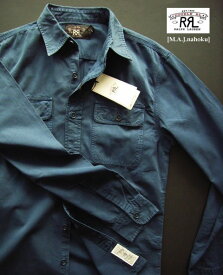 1580-1新品★ラルフローレン RALPH LAUREN★RRLダブルアールエル コットンワークシャツJ116★紺★MENS★