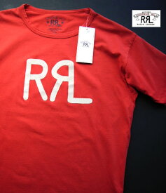 1637-40新品★ラルフローレン RALPH LAUREN★RRLダブルアールエル ロゴTシャツJ140★赤系★MENS★