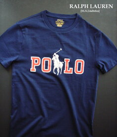 1495新品★ラルフローレン RALPH LAUREN★POLO ロゴTシャツf102★紺★MENS★