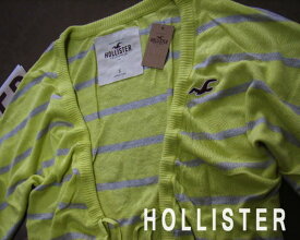 1575新品★ホリスター HOLLISTER★ボーダーラグランカーディガン★イエロー系★S★WOMENS★