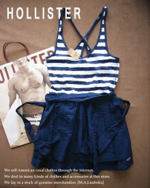 1585新品★ホリスター HOLLISTER★ボーダーノースリワンピース★紺系★M★WOMENS★