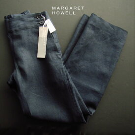 988新品★マーガレット・ハウエル MARGARET HOWELL★麻リネン100パンツA103★紺★I★WOMENS★