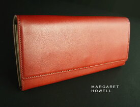 808新品★マーガレット・ハウエル MARGARET HOWELL★本革長財布240★赤エンジ★WOMENS