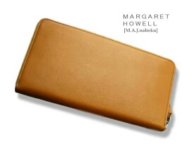 639新品★マーガレット・ハウエル MARGARET HOWELL★ラウンドジップ長財布180★黄ベージュ★WOMENS