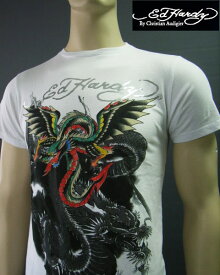 2132新品★エド・ハーディー ED HARDY★デザインTシャツ★白★S★MENS