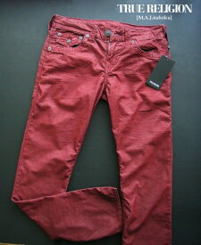 8575新品★トゥルーレリジョン TRUE RELIGION★ヴィンテージコーデュロイパンツ3211 RICKY★エンジ★28★MENS