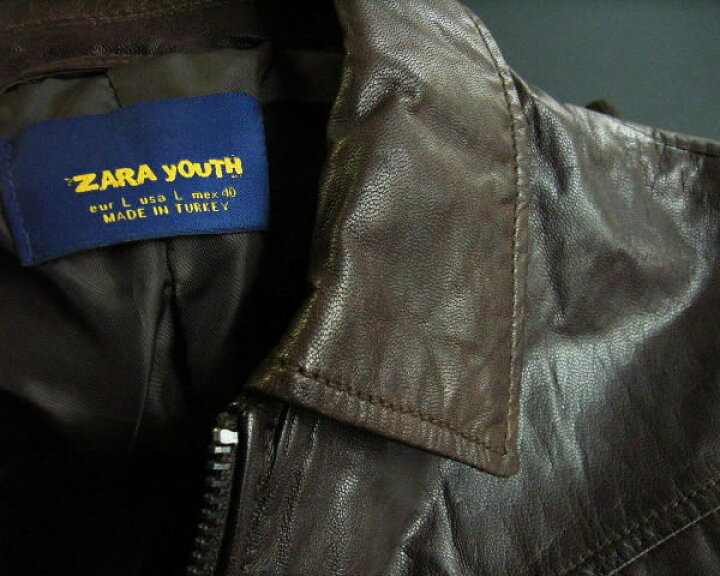 楽天市場 6118新品 ザラ ｚａｒａ 革ジャン レザージャケット 茶 ｌ Mens M A J Nahoku