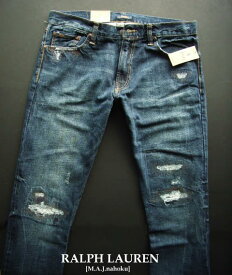 3798-801新品★ラルフローレン RALPH LAUREN ★ヴィンテージ加工デニムパンツ3202 VARICK SLIM STRAIGHT★MENS ジーンズ