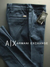 7132-3新品★アルマーニエクスチェンジ ARMANI EXCHANGE★A|X デザインプレートロゴパンツ2623★紺★MENS★