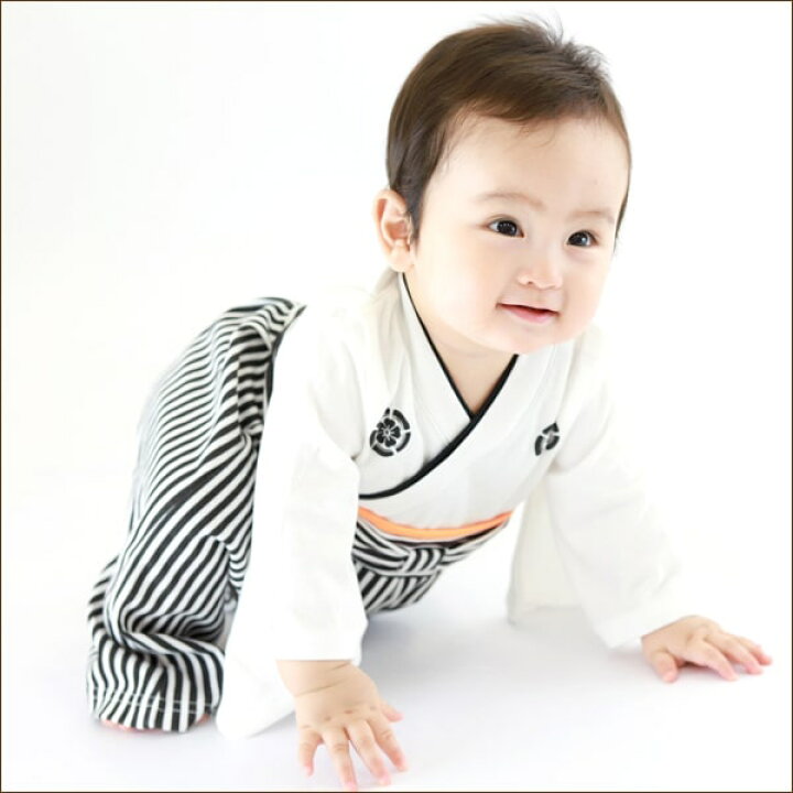 楽天市場 男の子 羽織 はかま ロンパース 60cm 70cm 80cm 90cm Wh白 Bk黒 Gy灰 Rk01 子供服 キッズ ベビー 赤ちゃん 和装 フォーマル 冠婚葬祭 お食い初め お祝い 初節句 すまいるまこ