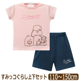 すみっコぐらし 服 メッシュ 半袖 Tシャツ ハーフパンツ ジャージ 上下 セット 女の子 キャラクター 110cm 120cm 130cm 140cm 150cm E2330G メール便は送料無料♪ 子供服 キッズ ジュニア 半袖Tシャツ 半ズボン 2点セット 上下セット セットアップ