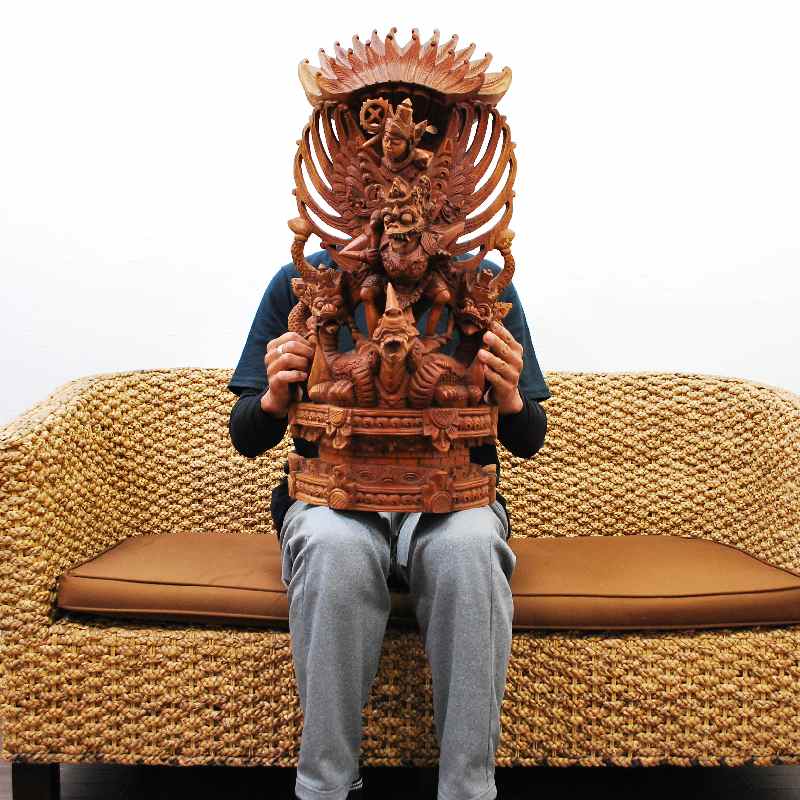 楽天市場】ガルーダとヴィシュヌ神の木彫りの置物 高さ 68cm 【バリ島 