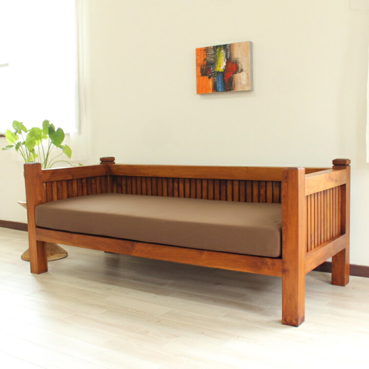 楽天市場】チークウッド ヴィラソファー 179cm×74.5cm×70cm 3人掛け 