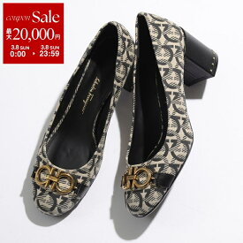 【最大2万円OFFクーポン対象・3/8限定】FERRAGAMO フェラガモ パンプス GARDA T 704751 レディース ガンチーニ シューズ ジャガード×レザー ワイズD 靴 NERO【dc_kikaku】