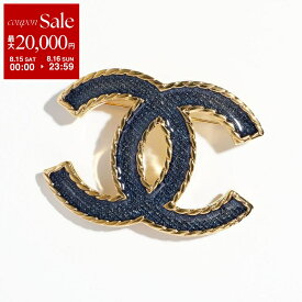 【最大2万円OFFクーポン対象・8/15～8/16限定】CHANEL シャネル ブローチ ABC726 B15375 レディース ココマーク CCマーク デニム メタル NU456/ゴールド×ネイビー