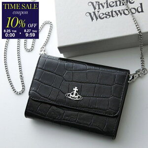 �y10��OFF�N�[�|���ΏہE8/25-0���`�zVivienne Westwood ���B���B�A���E�G�X�g�E�b�h �V�����_�[�o�b�O LONG WALLET CROCODILE 52050008 L001H ���f�B�[�X �N���R�_�C���^���� �I�[�u �� N401/BLACK�ycp_ten�z